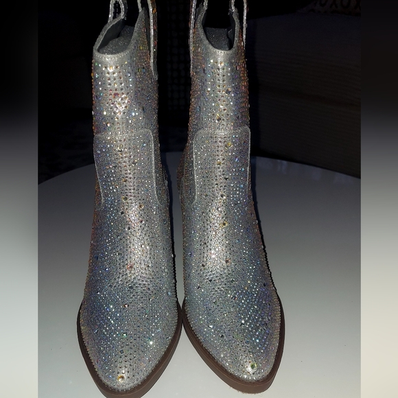 FOREVER Western Sparkle Cowboy Boot SZ 8.5 New - Picture 2 of 5